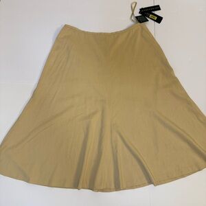 Lauren Ralph Lauren Silk‎ Blend Skirt Size 12P NWT Off White Cream